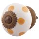 Mustard Dotted Ceramic Floral Drawer Knobs Online